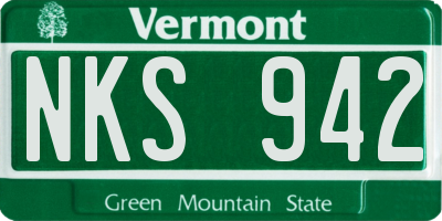 VT license plate NKS942