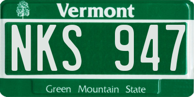 VT license plate NKS947