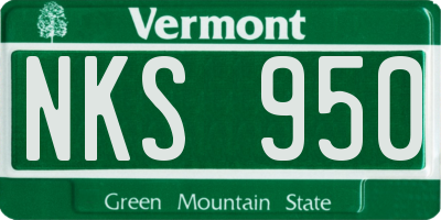 VT license plate NKS950