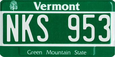 VT license plate NKS953