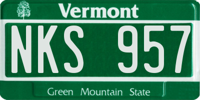 VT license plate NKS957