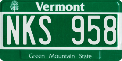 VT license plate NKS958