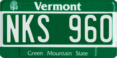 VT license plate NKS960