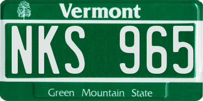 VT license plate NKS965