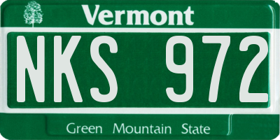 VT license plate NKS972