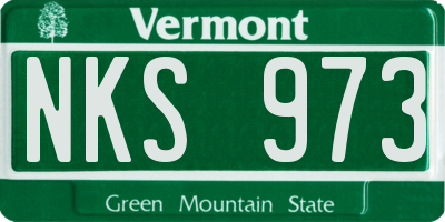 VT license plate NKS973