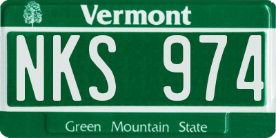 VT license plate NKS974