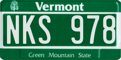 VT license plate NKS978