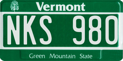 VT license plate NKS980
