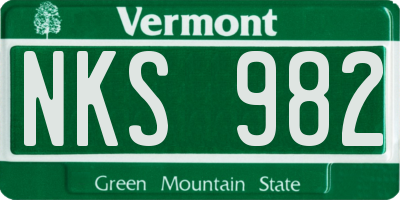 VT license plate NKS982