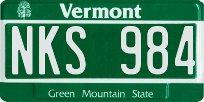 VT license plate NKS984
