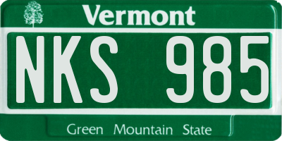 VT license plate NKS985