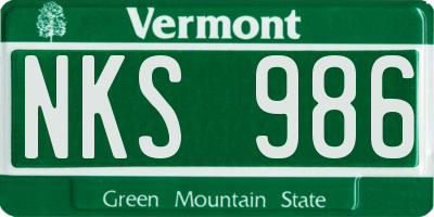 VT license plate NKS986