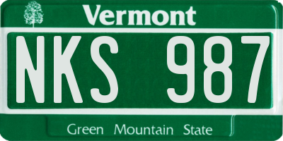 VT license plate NKS987