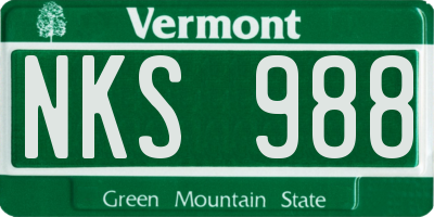 VT license plate NKS988