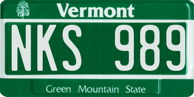 VT license plate NKS989