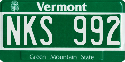VT license plate NKS992