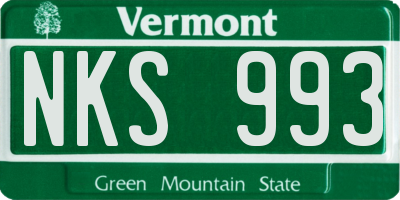 VT license plate NKS993