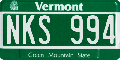 VT license plate NKS994