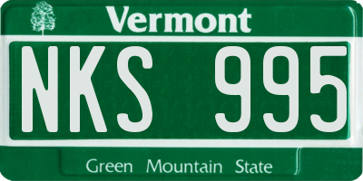 VT license plate NKS995