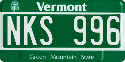 VT license plate NKS996