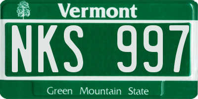VT license plate NKS997