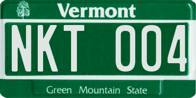 VT license plate NKT004