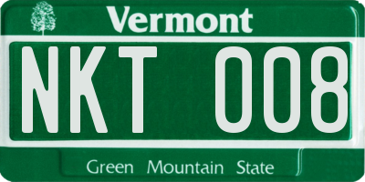 VT license plate NKT008