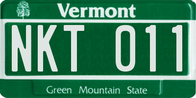 VT license plate NKT011
