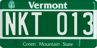 VT license plate NKT013