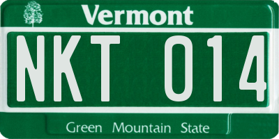 VT license plate NKT014