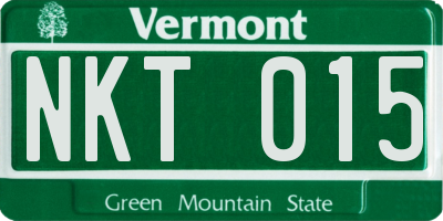 VT license plate NKT015