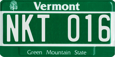 VT license plate NKT016