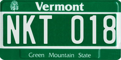 VT license plate NKT018