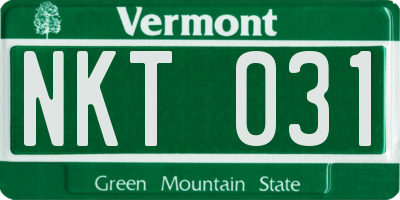 VT license plate NKT031