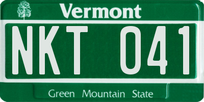 VT license plate NKT041