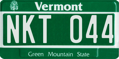 VT license plate NKT044