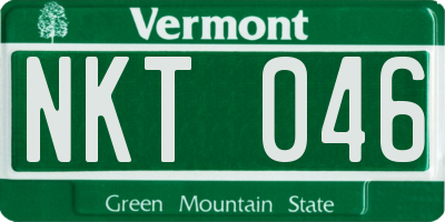 VT license plate NKT046