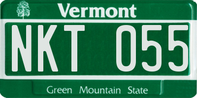 VT license plate NKT055