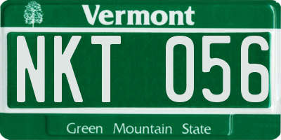 VT license plate NKT056