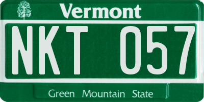 VT license plate NKT057