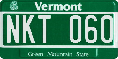 VT license plate NKT060