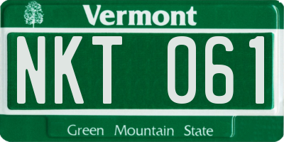 VT license plate NKT061