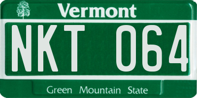 VT license plate NKT064