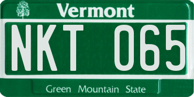 VT license plate NKT065