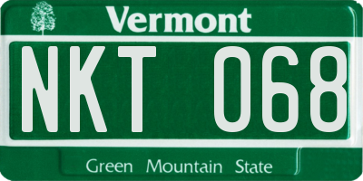 VT license plate NKT068