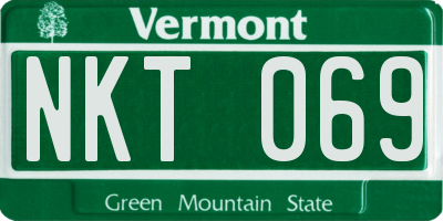 VT license plate NKT069