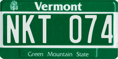 VT license plate NKT074