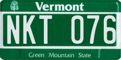 VT license plate NKT076