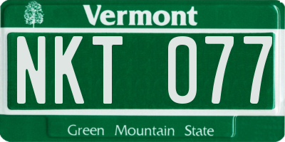 VT license plate NKT077